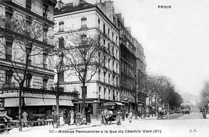 Angle avenue Parmentier et rue du Chemin Vert