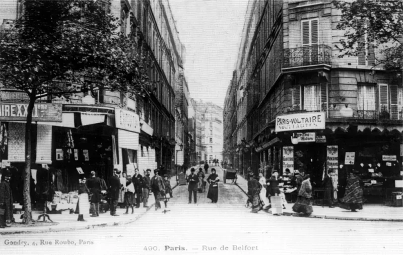 Angle rue de Belfort et boulevard Voltaire