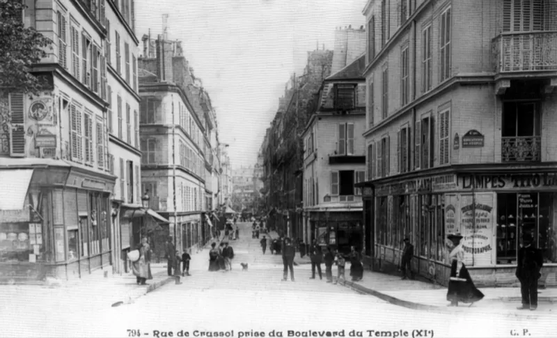 Angle rue de Crussol et boulevard du Temple