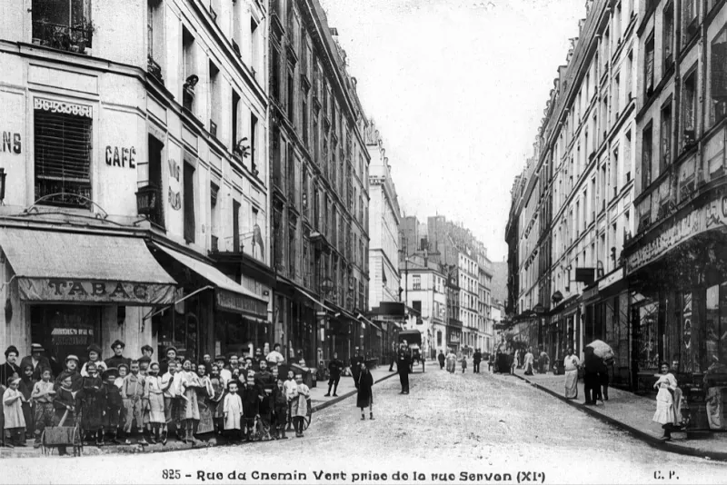 Angle rue du Chemin Vert et rue Servan