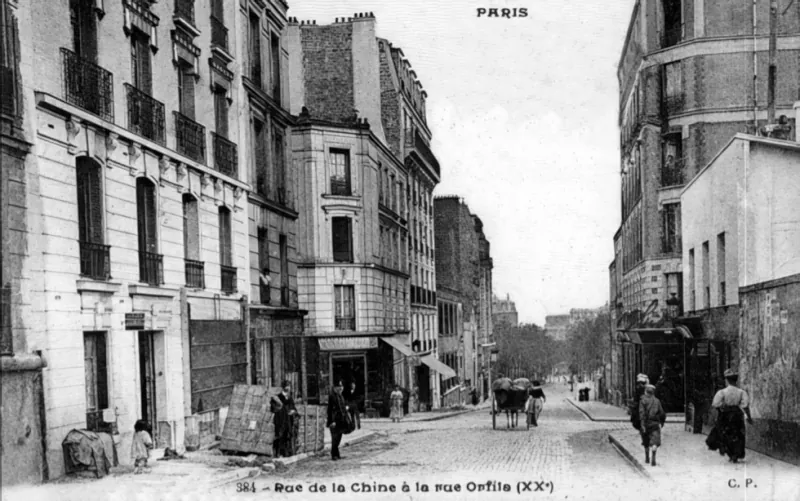 Angle rue de la Chine et rue Orfila