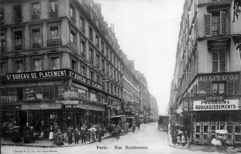 Rue Rambuteau et rue Beaubourg