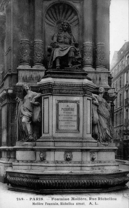 Rue de Richelieu et fontaine Molière