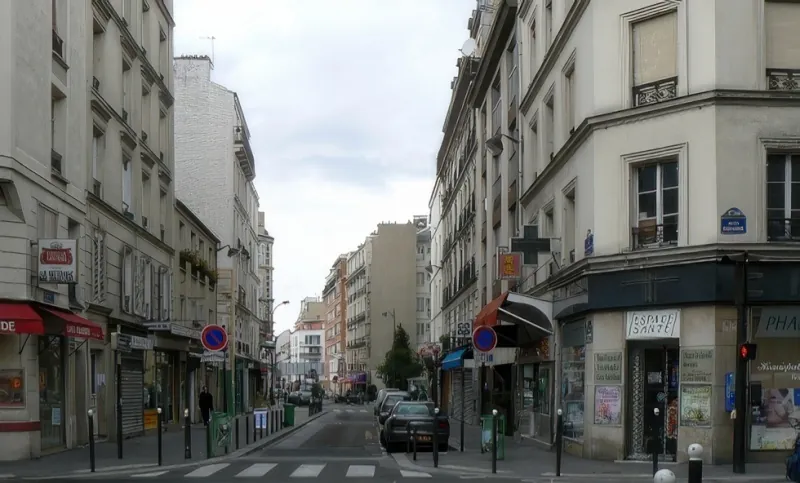 Angle rue de la Jonquière et rue Pouchet