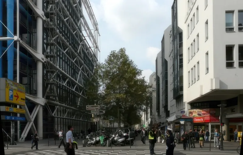 Rue Rambuteau et rue Beaubourg