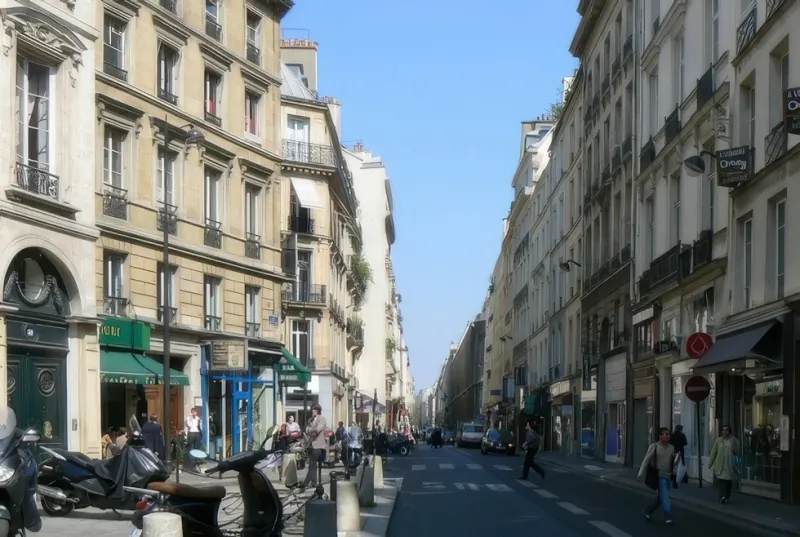 Rue de Richelieu et fontaine Molière